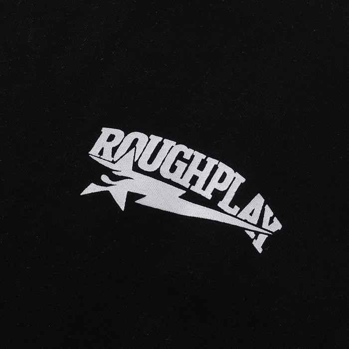 R Ruoeli Grocery Silver Hot Stamping Print Washed Version Long Sleeve T-Shirt 28758379