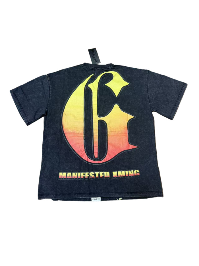 Rhinestone Letter Distressed Washed Version Tee 28759353