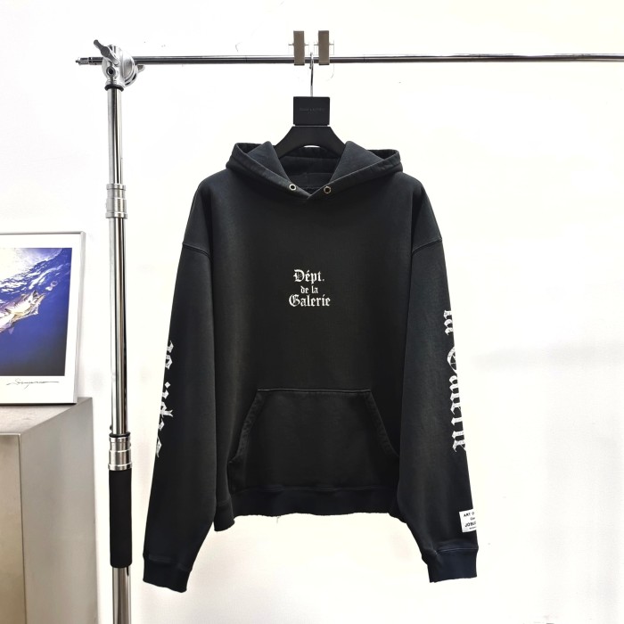 [Big & Tall for weights up to 260 lbs]1:1 quality version Gothic White Letter Washed Black Hoodie 28760682