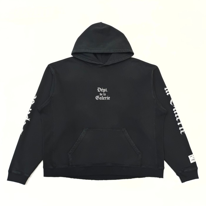 [Big & Tall for weights up to 260 lbs]1:1 quality version Gothic White Letter Washed Black Hoodie 28760682