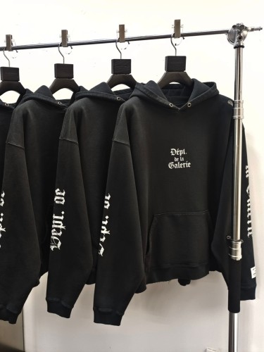 [Big & Tall for weights up to 260 lbs]1:1 quality version Gothic White Letter Washed Black Hoodie 28760682