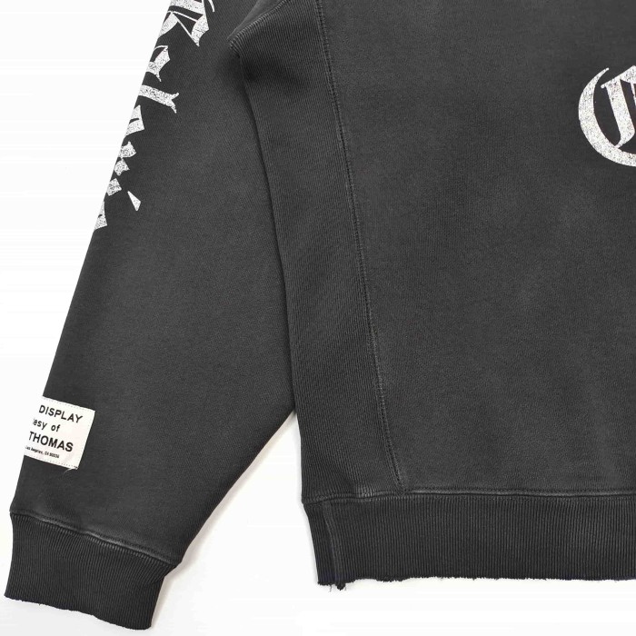 [Big & Tall for weights up to 260 lbs]1:1 quality version Gothic White Letter Washed Black Hoodie 28760682