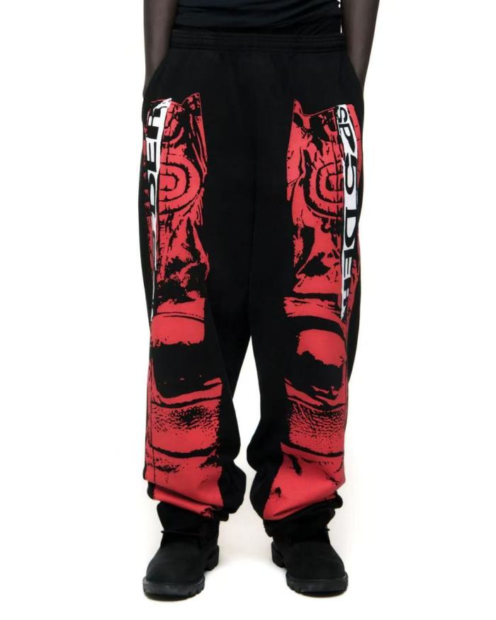 [Big & Tall for weights up to 220 lbs]1:1 quality version Red Printed Zipper  Hoodie & Pants Set 28760678