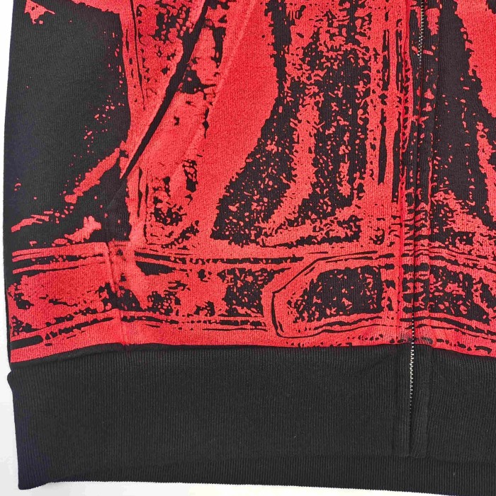 [Big & Tall for weights up to 220 lbs]1:1 quality version Red Printed Zipper  Hoodie & Pants Set 28760678