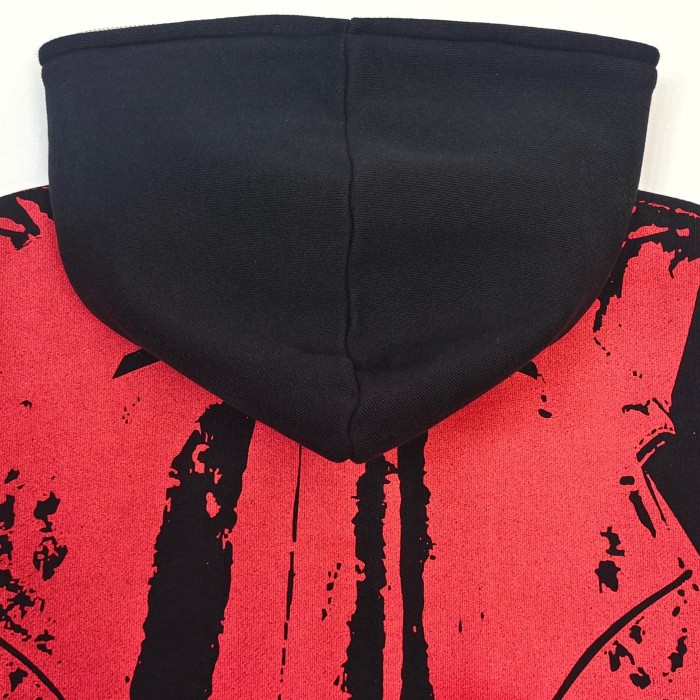 [Big & Tall for weights up to 220 lbs]1:1 quality version Red Printed Zipper  Hoodie & Pants Set 28760678