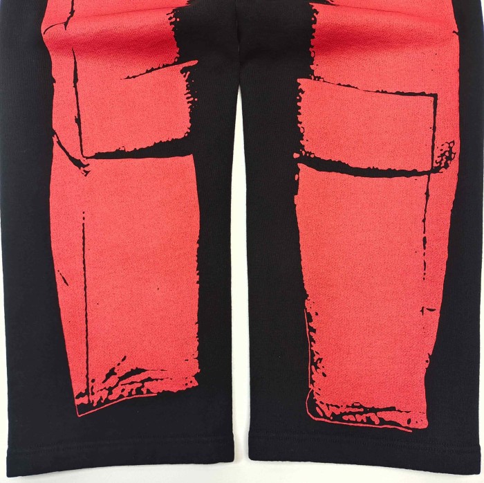 [Big & Tall for weights up to 220 lbs]1:1 quality version Red Printed Zipper  Hoodie & Pants Set 28760678