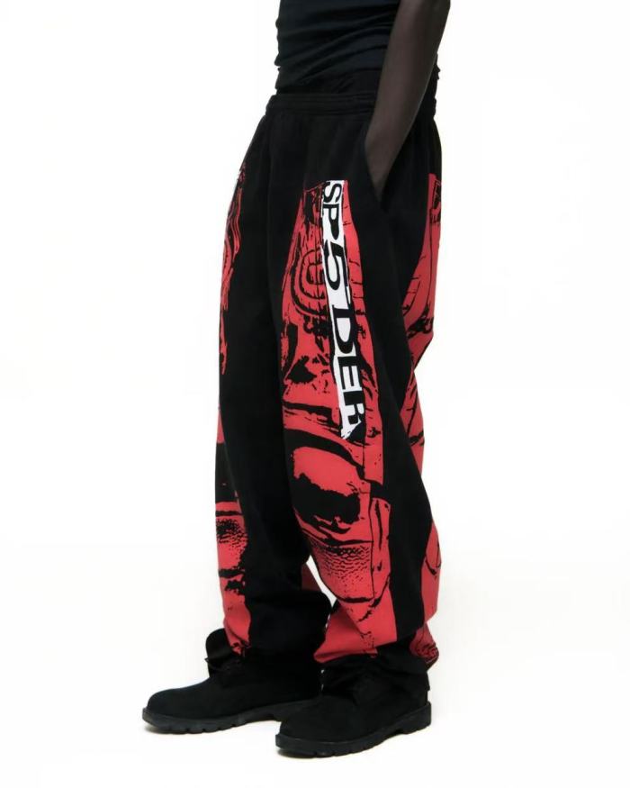 [Big & Tall for weights up to 220 lbs]1:1 quality version Red Printed Zipper  Hoodie & Pants Set 28760678