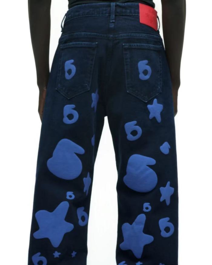 [Big & Tall for weights up to 220 lbs]1:1 quality version Blue Star Washed Distressed Jeans 28760687