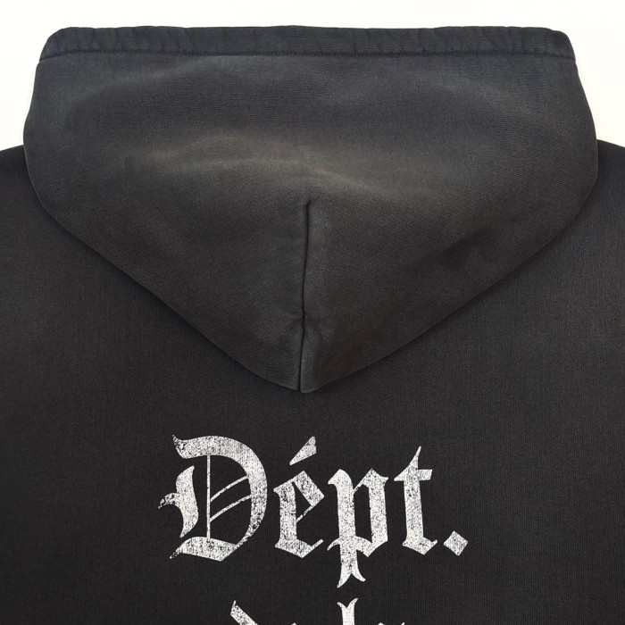 [Big & Tall for weights up to 260 lbs]1:1 quality version Gothic White Letter Washed Black Hoodie 28760682