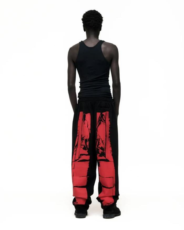 [Big & Tall for weights up to 220 lbs]1:1 quality version Red Printed Zipper  Hoodie & Pants Set 28760678