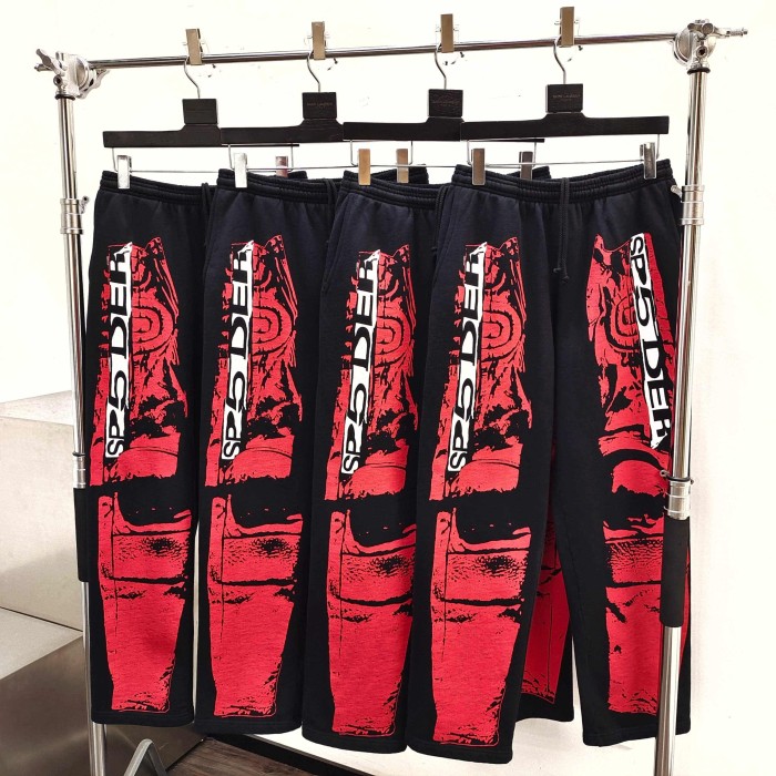 [Big & Tall for weights up to 220 lbs]1:1 quality version Red Printed Zipper  Hoodie & Pants Set 28760678