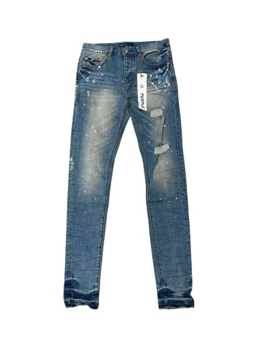 1:1 quality version Paint Graffiti White Speckles Ripped Jeans 28761302