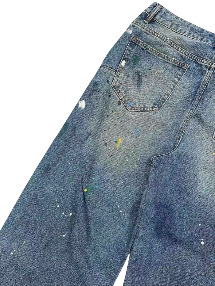 1:1 quality version Crayon Doodle Vintage Washed Straight Leg Jeans 28761317