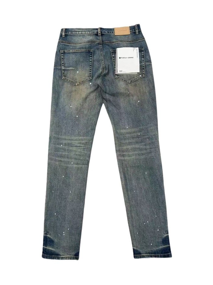 1:1 quality version Vintage Yellowed White Speckles Ripped Jeans 28761303