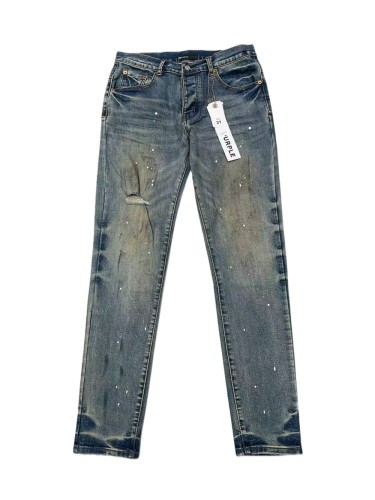 1:1 quality version Vintage Yellowed White Speckles Ripped Jeans 28761303