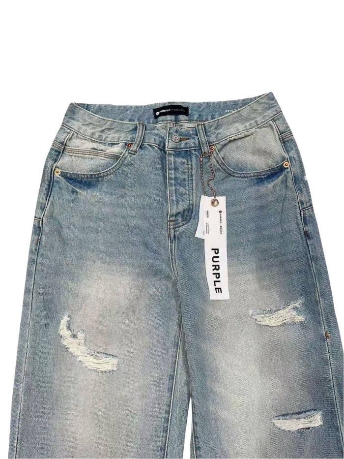 1:1 quality version Knee Patchwork Tassel Embellishment Straight Leg Jeans 28761318