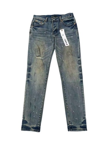 1:1 quality version Vintage Yellowed White Speckles Ripped Jeans 28761303