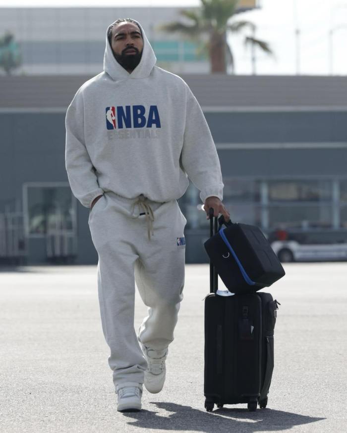 1:1 quality version NBA Collaboration Silicone Letter Print  Hoodie & Sweatpants Set 2 colors 28761274