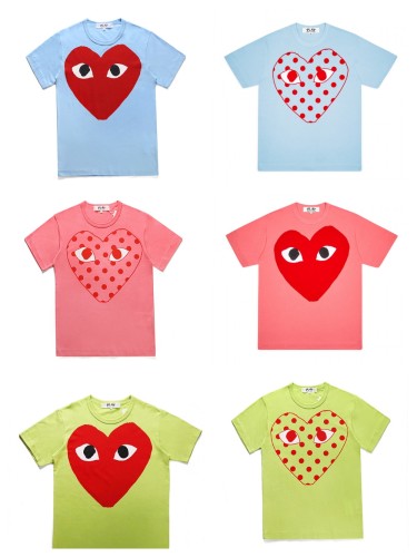 Polka dot heart print Tee 6 colors 28761224