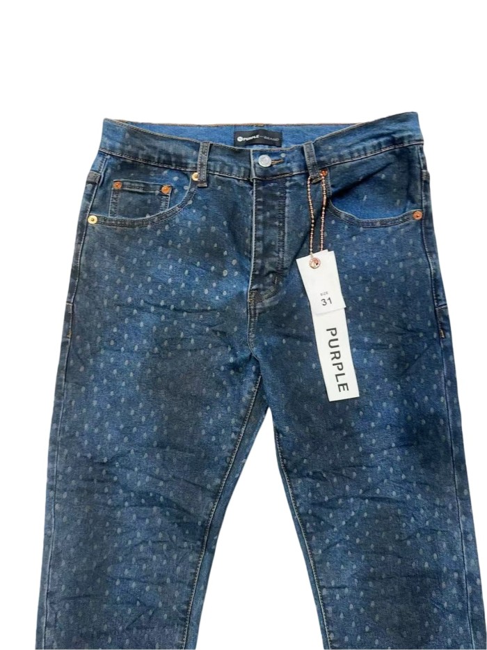 1:1 quality version Blue-Black Dyed White Speckles Jeans 28761313