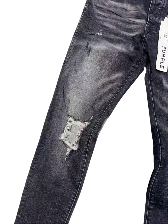 1:1 quality version Wall Crack Style Ripped Visible Stitching Jeans 28761308