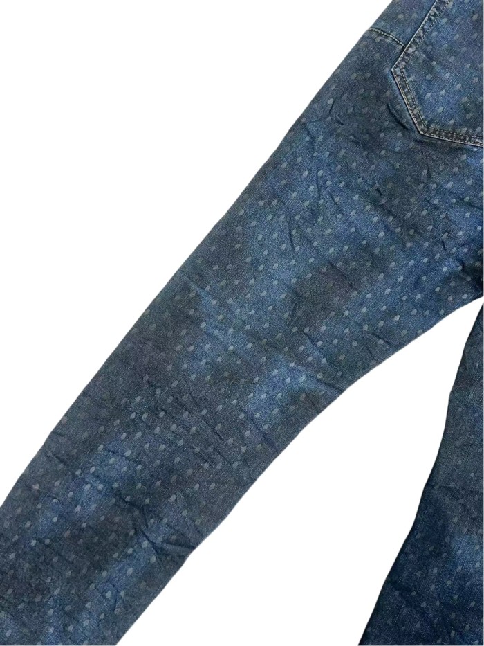 1:1 quality version Blue-Black Dyed White Speckles Jeans 28761313