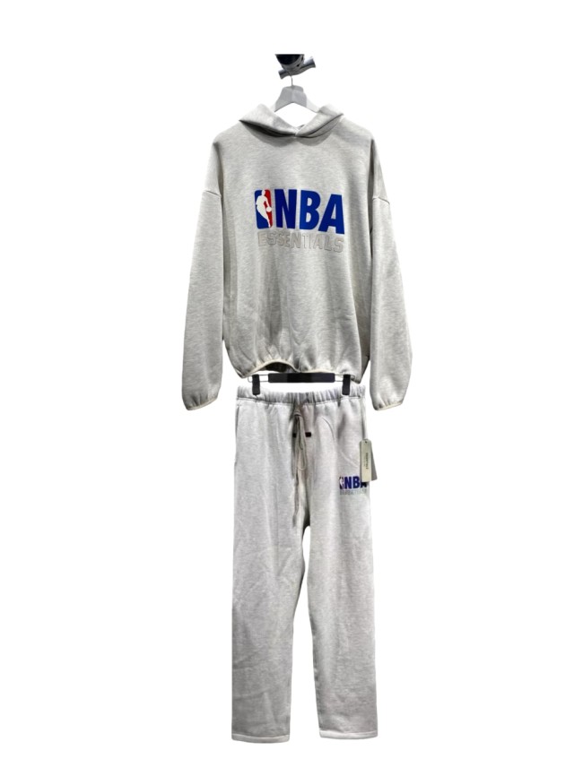 1:1 quality version NBA Collaboration Silicone Letter Print  Hoodie & Sweatpants Set 2 colors 28761274