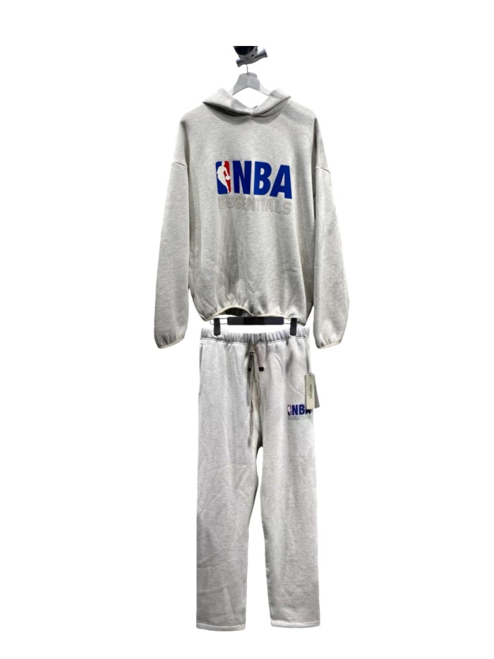 1:1 quality version NBA Collaboration Silicone Letter Print  Hoodie & Sweatpants Set 2 colors 28761274
