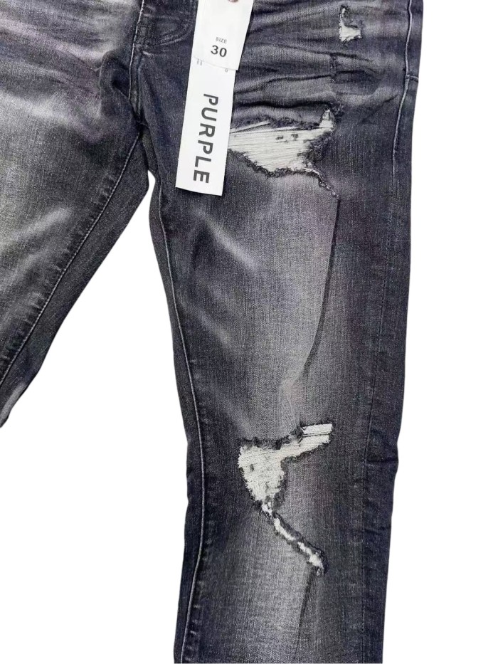 1:1 quality version Wall Crack Style Ripped Visible Stitching Jeans 28761308