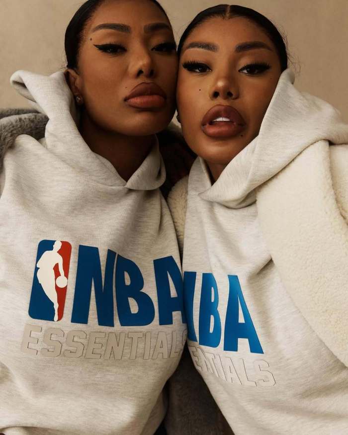 1:1 quality version NBA Collaboration Silicone Letter Print  Hoodie & Sweatpants Set 2 colors 28761274