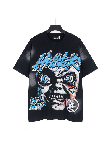 [Buy Two Get One Free]Scarred Character Print Washed Version Tee 28770245