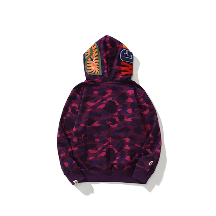 Camouflage Double-Capped Tiger Head Lightweight Fleece Shark Zipper Hoodie 3 colors 28772143