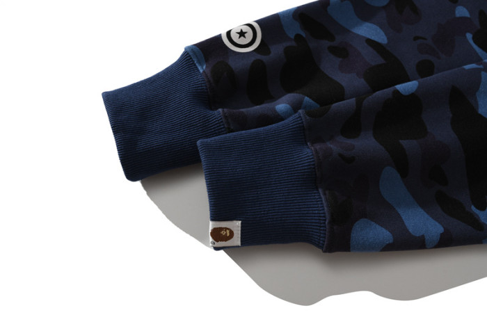 Camouflage Double-Capped Tiger Head Lightweight Fleece Shark Zipper Hoodie 3 colors 28772143