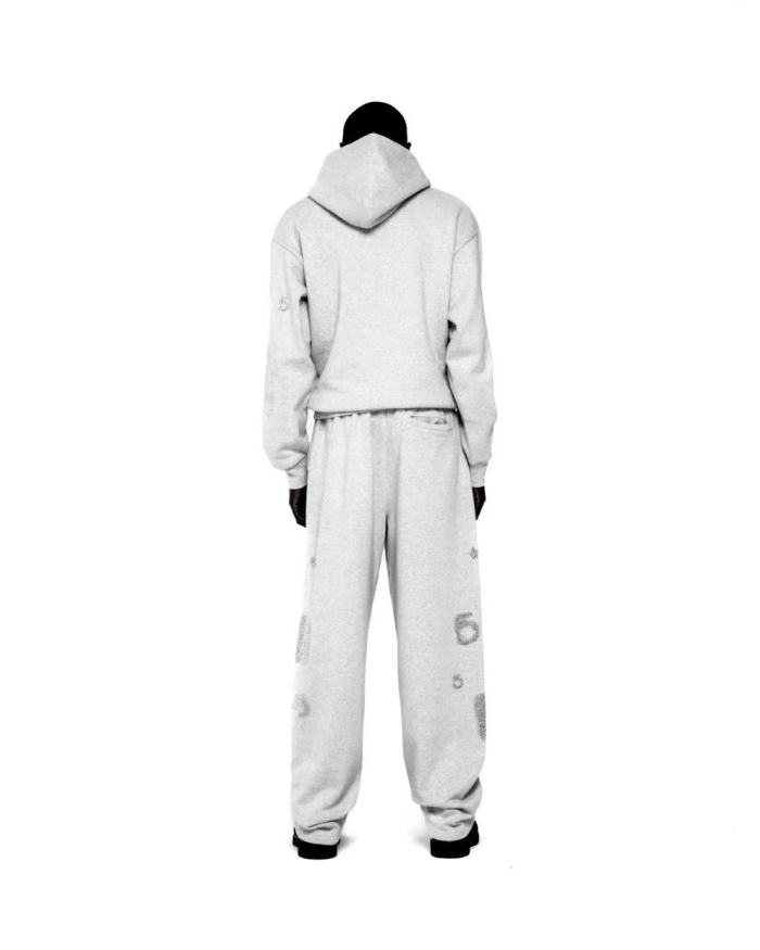 [Big & Tall for weights up to 220 lbs]1:1 quality version White Diamond Large Star Hoodie & Pants Set 28777396