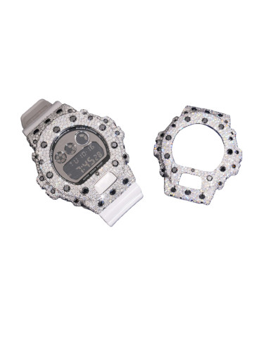 Sterling silver set with colored/black and white moissanite DW6900 Watch Case 3 colors 28777632