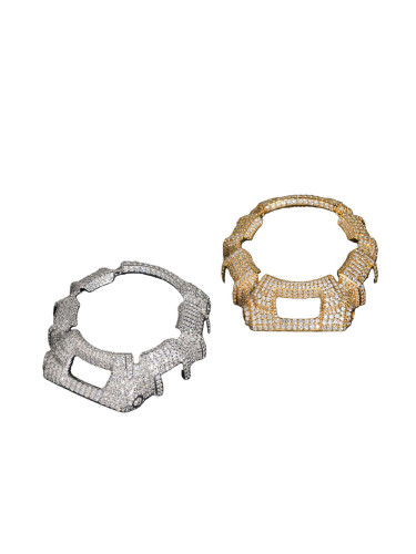 Sterling Silver Gold-Plated with Moissanite Stone Model G-2310R Watch Case 2 colors 28777733