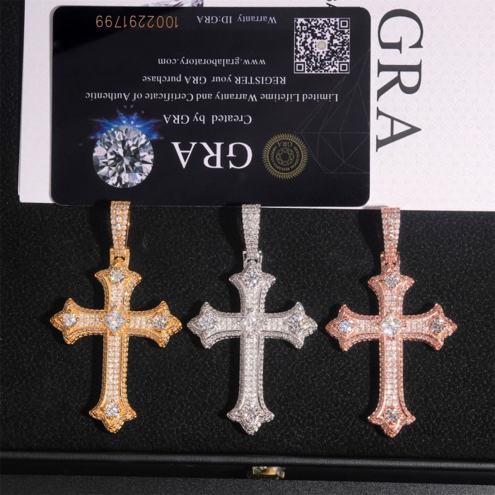 Moissanite Cross Pendant 3 colors 28777444