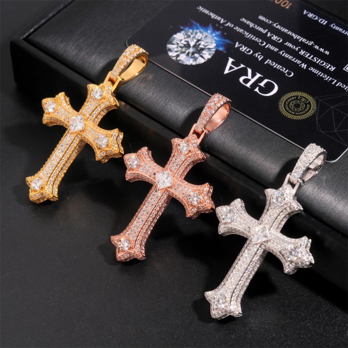Moissanite Cross Pendant 3 colors 28777444