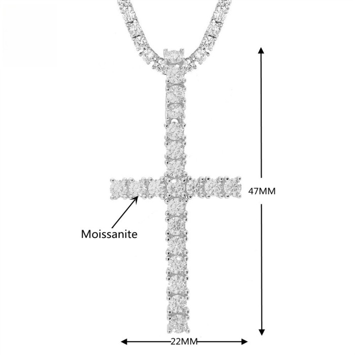 Moissanite Cross Necklace Pendant 3 colors 28777522