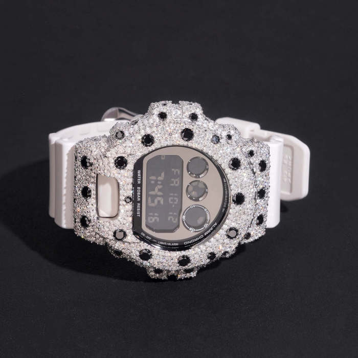 Sterling silver set with colored/black and white moissanite DW6900 Watch Case 3 colors 28777632