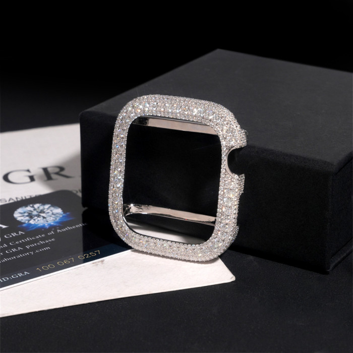 Sterling silver with D-color moissanite, 45mm Apple Watch case 28777613