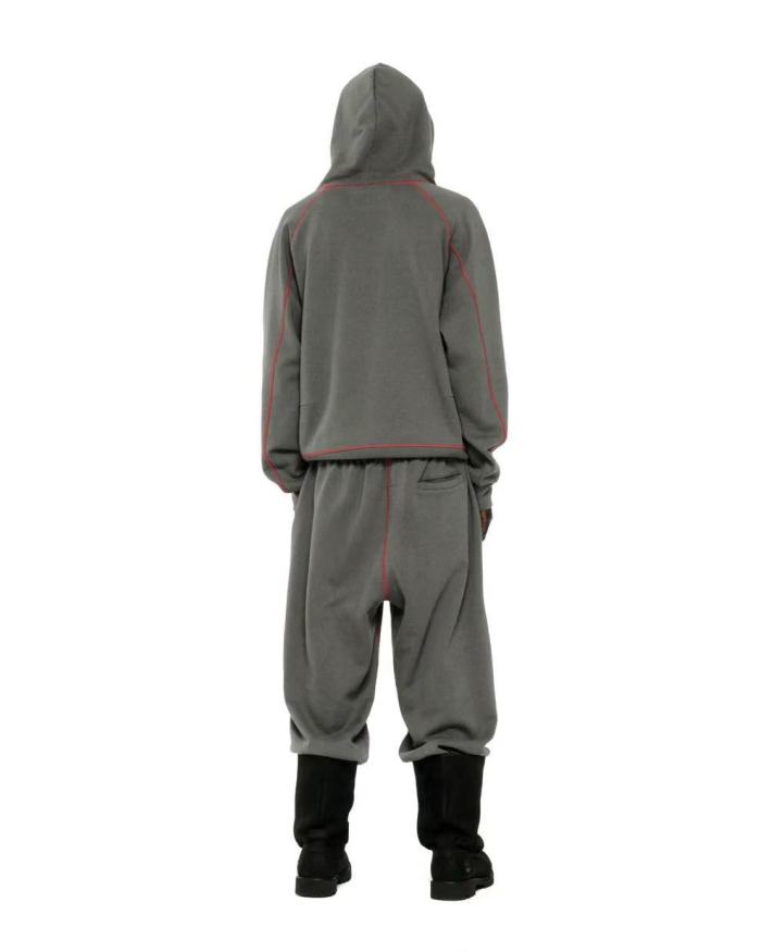 [Big & Tall for weights up to 220 lbs]1:1 quality version Red Stripe Letter Print Hoodie & Pants Set 28777395