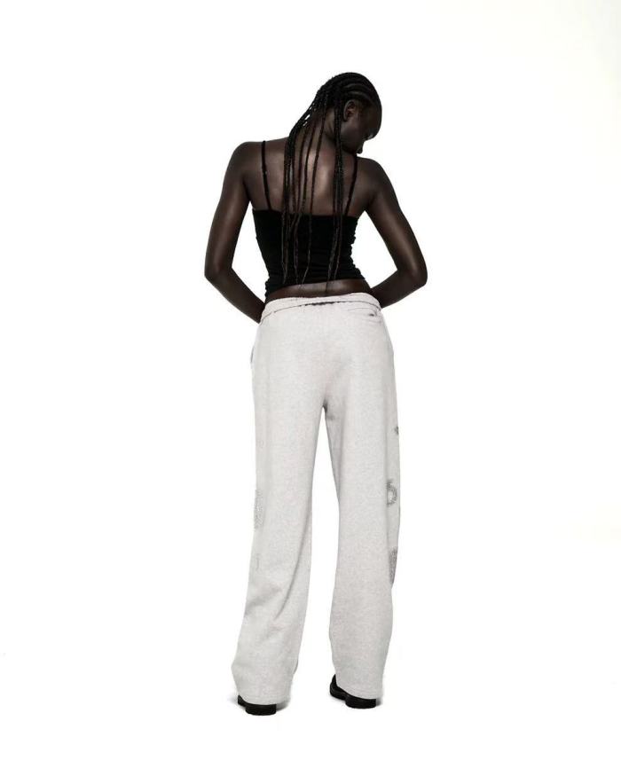 [Big & Tall for weights up to 220 lbs]1:1 quality version White Diamond Large Star Hoodie & Pants Set 28777396
