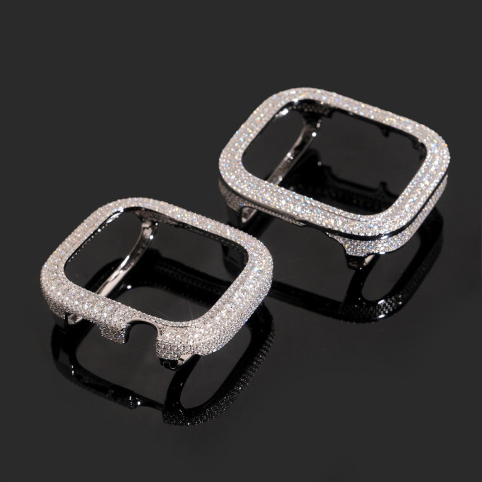 Sterling silver with D-color moissanite, 45mm Apple Watch case 28777613