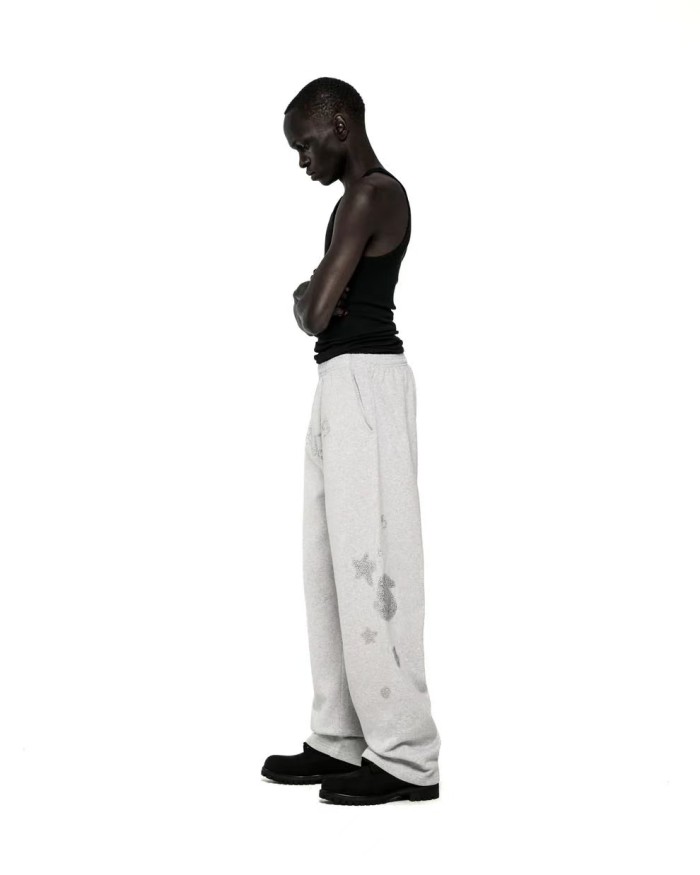 [Big & Tall for weights up to 220 lbs]1:1 quality version White Diamond Large Star Hoodie & Pants Set 28777396