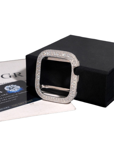 Sterling silver with D-color moissanite, 45mm Apple Watch case 28777613