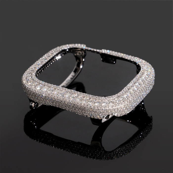 Sterling silver with D-color moissanite, 45mm Apple Watch case 28777613