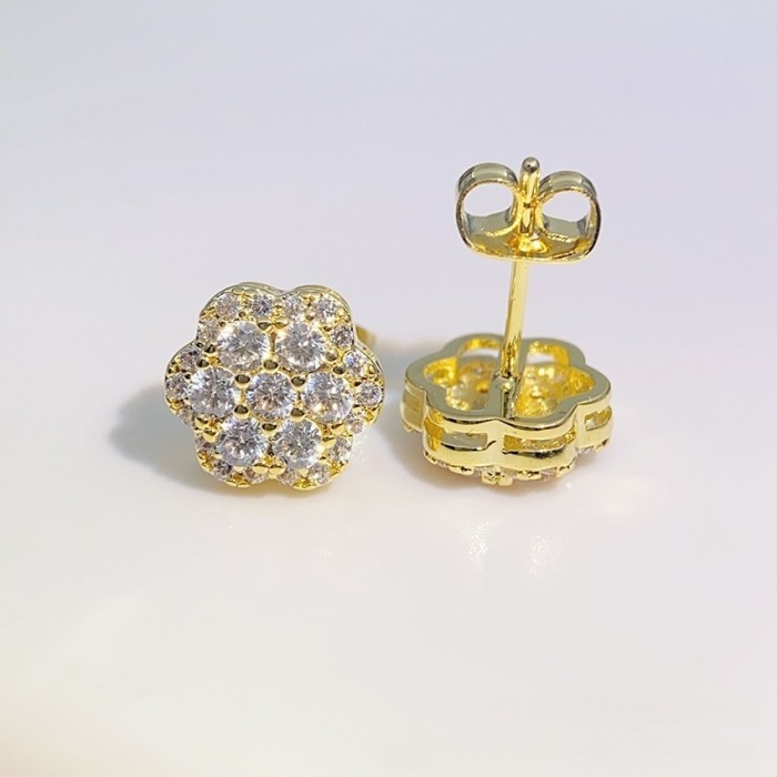 Silver-Set Moissanite Stud Earrings 2 colors 28782582
