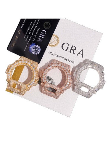Bezel set with large moissanite stones on GM6900 model watch case 3 colors 28782447
