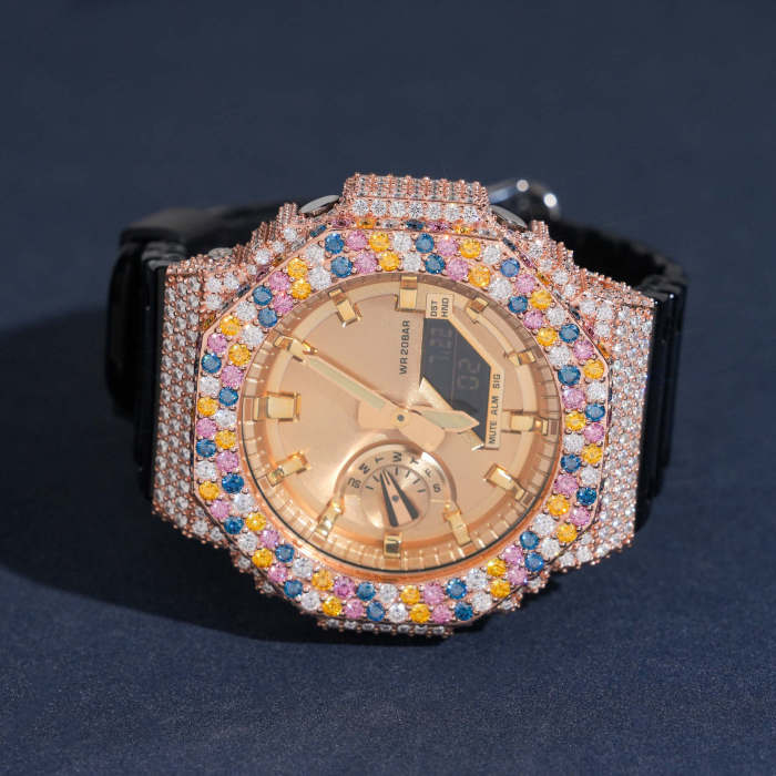 Silver-Inlaid Colored Moissanite GA2100 Model Watch Case 2 colors 28782461